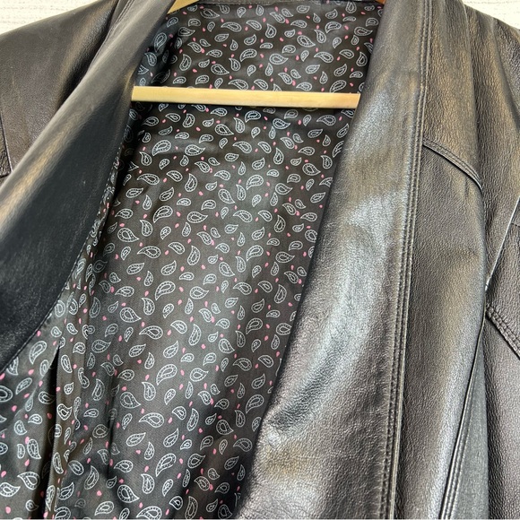 Vintage Vera Pelle Black Leather 90’s Jacket Size M Made In Italy - Picture 4 of 11